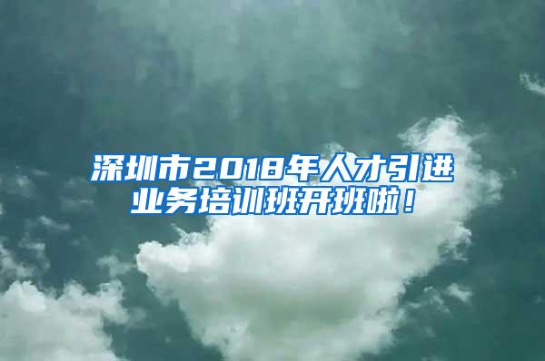 深圳市2018年人才引进业务培训班开班啦！