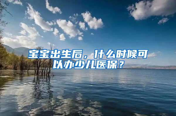 宝宝出生后，什么时候可以办少儿医保？