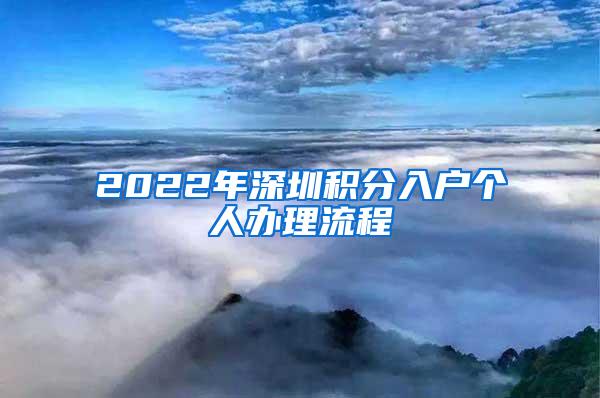 2022年深圳积分入户个人办理流程