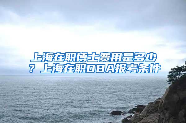 上海在职博士费用是多少？上海在职DBA报考条件