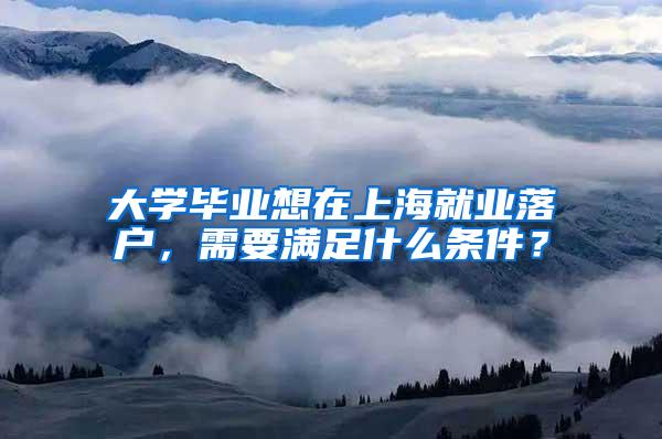 大学毕业想在上海就业落户，需要满足什么条件？