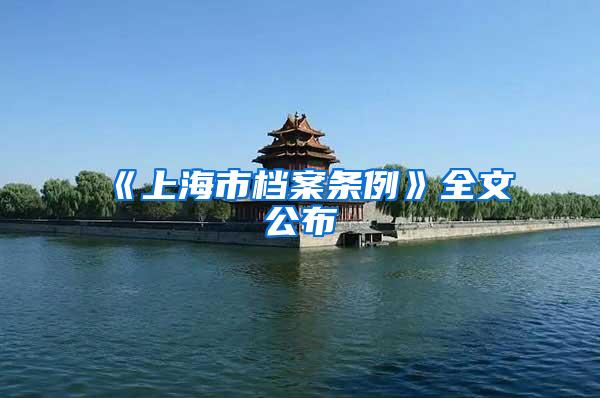 《上海市档案条例》全文公布