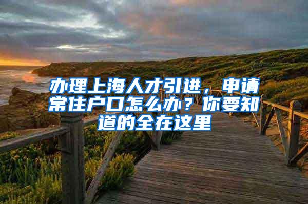 办理上海人才引进，申请常住户口怎么办？你要知道的全在这里