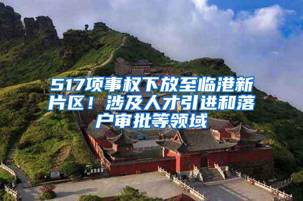 517项事权下放至临港新片区！涉及人才引进和落户审批等领域