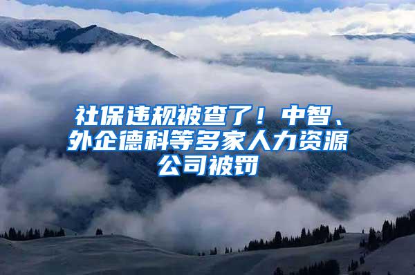 社保违规被查了！中智、外企德科等多家人力资源公司被罚