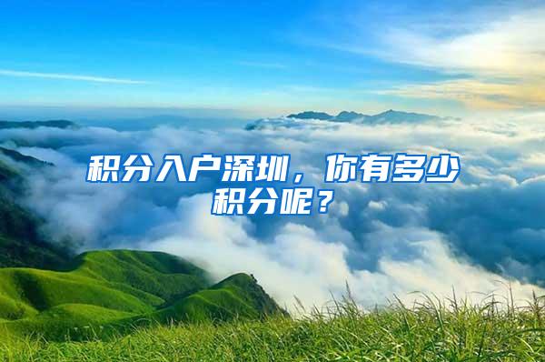 积分入户深圳，你有多少积分呢？