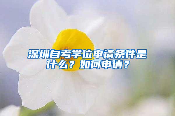 深圳自考学位申请条件是什么？如何申请？