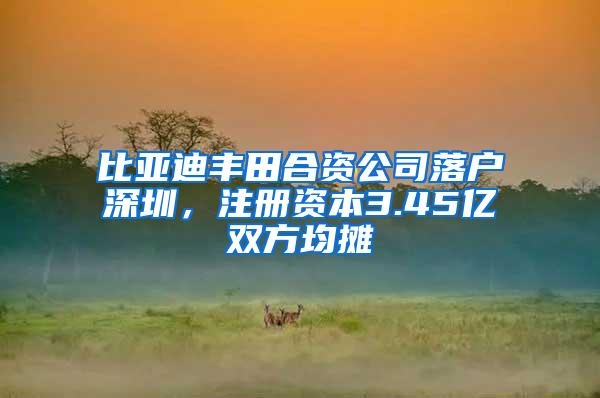 比亚迪丰田合资公司落户深圳，注册资本3.45亿双方均摊