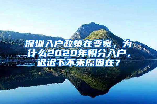 深圳入户政策在变宽，为什么2020年积分入户，迟迟下不来原因在？