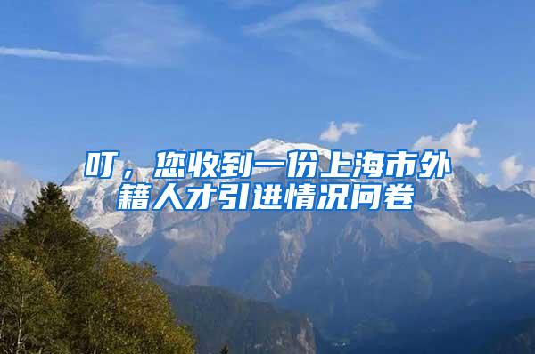 叮，您收到一份上海市外籍人才引进情况问卷→