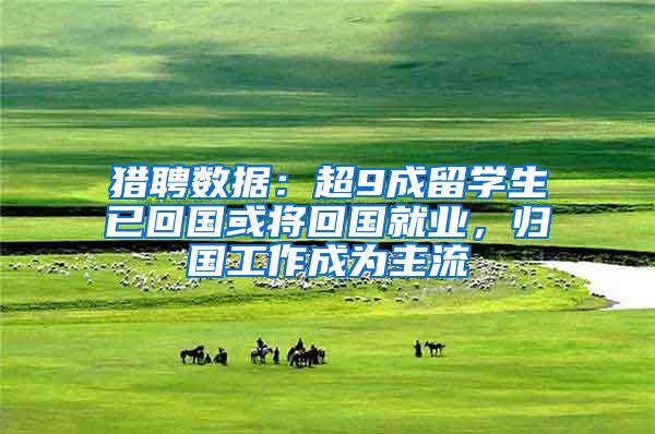 猎聘数据：超9成留学生已回国或将回国就业，归国工作成为主流