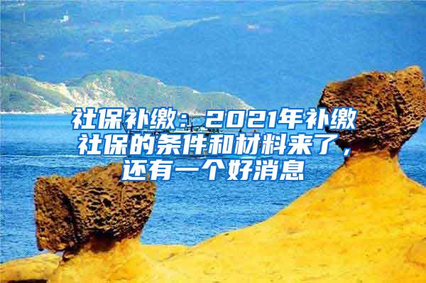 社保补缴：2021年补缴社保的条件和材料来了，还有一个好消息