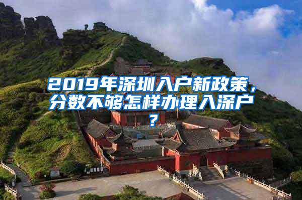 2019年深圳入户新政策，分数不够怎样办理入深户？