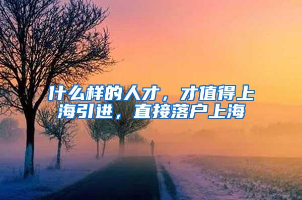 什么样的人才，才值得上海引进，直接落户上海