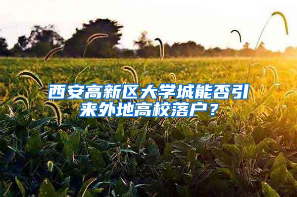 西安高新区大学城能否引来外地高校落户？