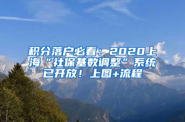 积分落户必看：2020上海“社保基数调整”系统已开放！上图+流程