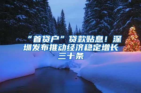 “首贷户”贷款贴息！深圳发布推动经济稳定增长三十条