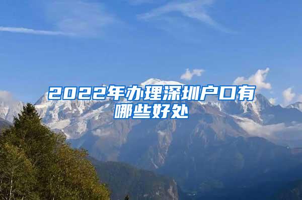 2022年办理深圳户口有哪些好处