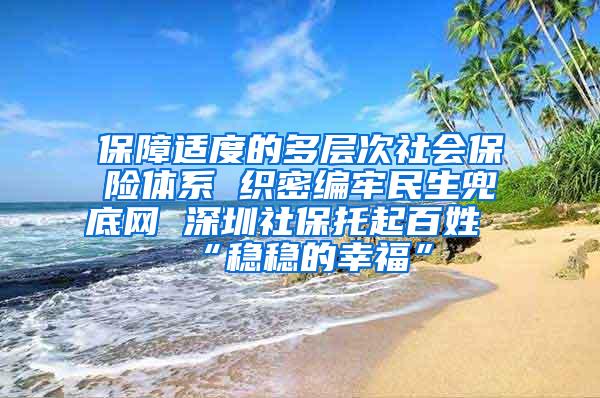 保障适度的多层次社会保险体系 织密编牢民生兜底网 深圳社保托起百姓“稳稳的幸福”