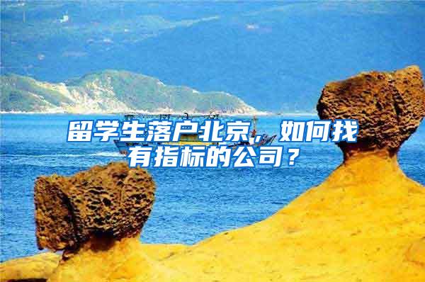 留学生落户北京，如何找有指标的公司？