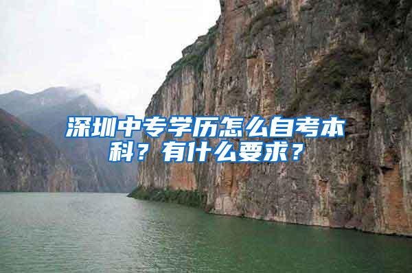 深圳中专学历怎么自考本科？有什么要求？