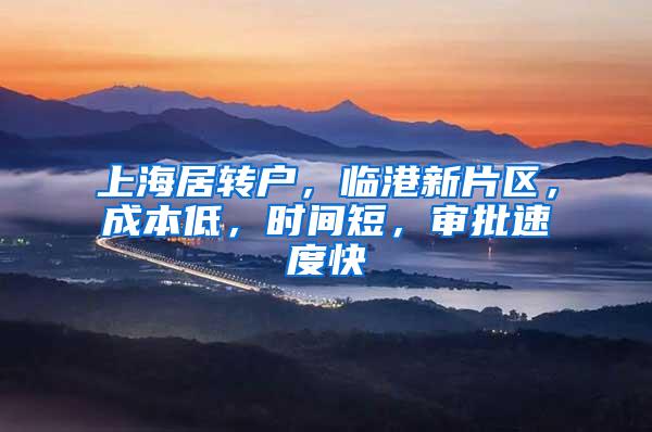 上海居转户，临港新片区，成本低，时间短，审批速度快