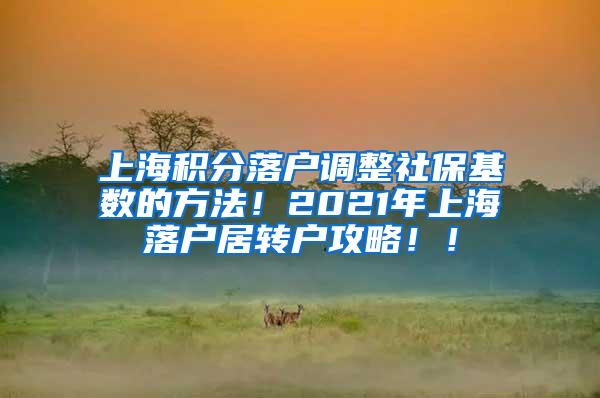 上海积分落户调整社保基数的方法！2021年上海落户居转户攻略！！