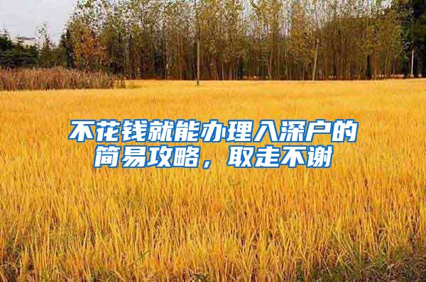 不花钱就能办理入深户的简易攻略，取走不谢