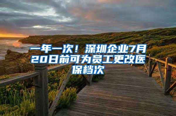 一年一次！深圳企业7月20日前可为员工更改医保档次