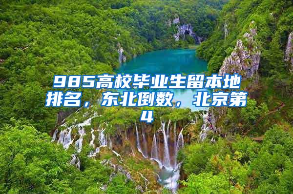 985高校毕业生留本地排名，东北倒数，北京第4