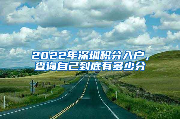 2022年深圳积分入户，查询自己到底有多少分