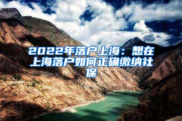 2022年落户上海：想在上海落户如何正确缴纳社保