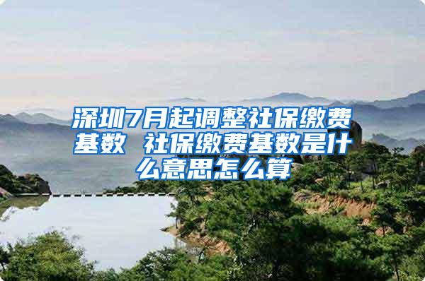 深圳7月起调整社保缴费基数 社保缴费基数是什么意思怎么算