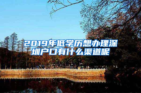 2019年低学历想办理深圳户口有什么渠道呢