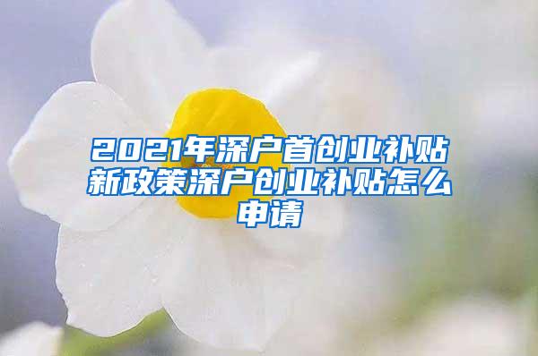 2021年深户首创业补贴新政策深户创业补贴怎么申请