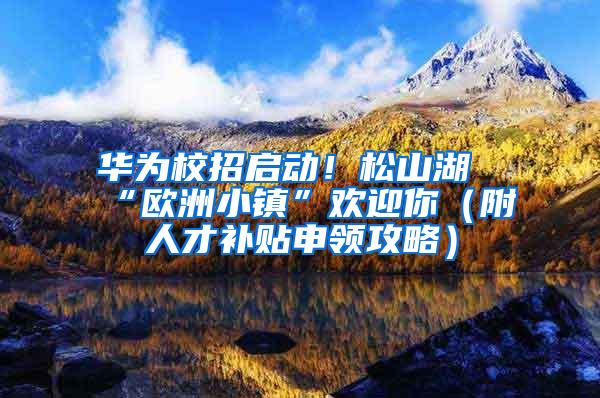 华为校招启动！松山湖“欧洲小镇”欢迎你（附人才补贴申领攻略）