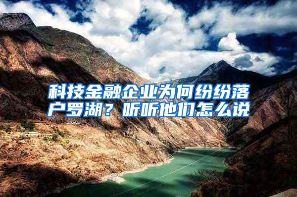 科技金融企业为何纷纷落户罗湖？听听他们怎么说