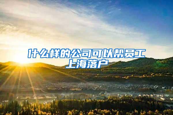 什么样的公司可以帮员工上海落户