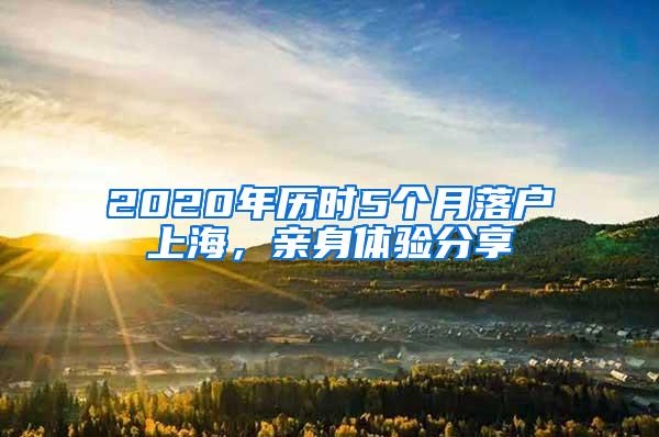 2020年历时5个月落户上海，亲身体验分享