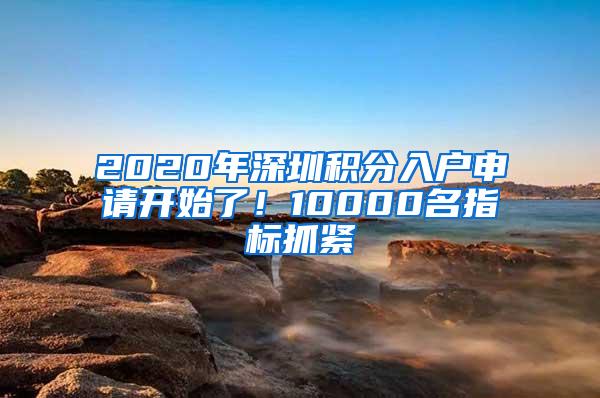 2020年深圳积分入户申请开始了！10000名指标抓紧