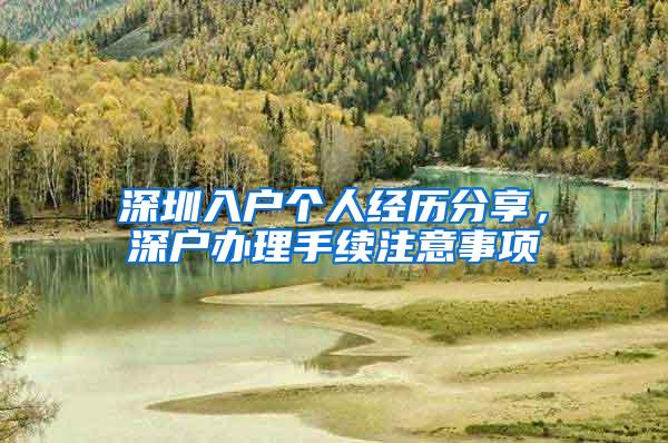深圳入户个人经历分享，深户办理手续注意事项
