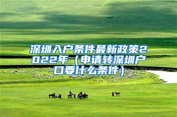 深圳入户条件最新政策2022年（申请转深圳户口要什么条件）