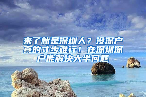 来了就是深圳人？没深户真的寸步难行！在深圳深户能解决大半问题