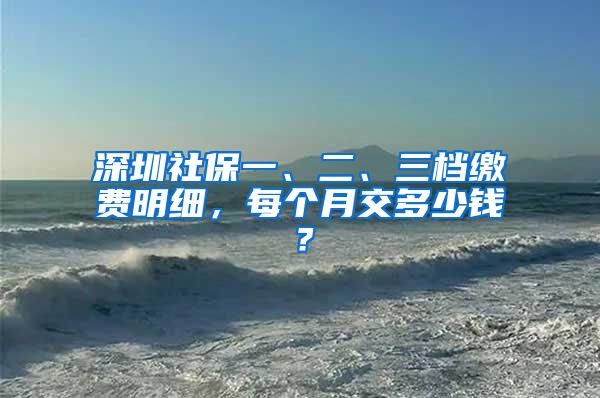 深圳社保一、二、三档缴费明细，每个月交多少钱？