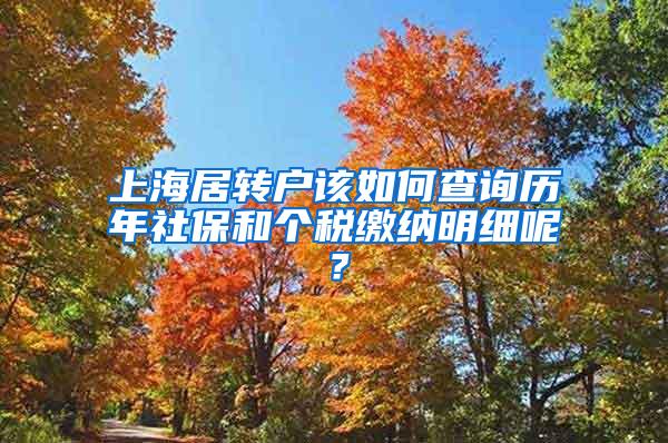 上海居转户该如何查询历年社保和个税缴纳明细呢？