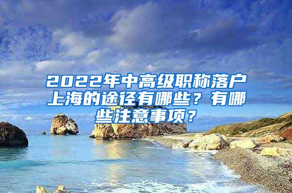 2022年中高级职称落户上海的途径有哪些？有哪些注意事项？