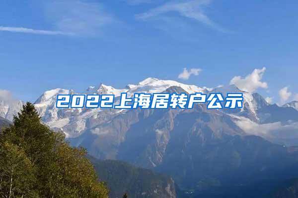 2022上海居转户公示