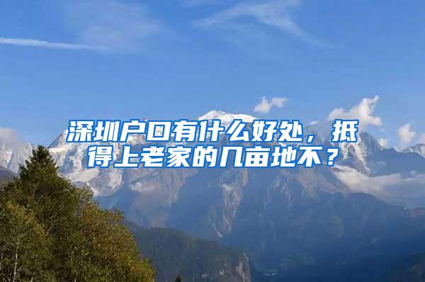 深圳户口有什么好处，抵得上老家的几亩地不？