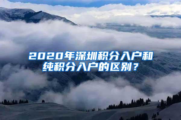 2020年深圳积分入户和纯积分入户的区别？