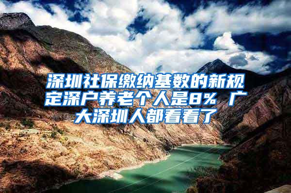 深圳社保缴纳基数的新规定深户养老个人是8% 广大深圳人都看看了